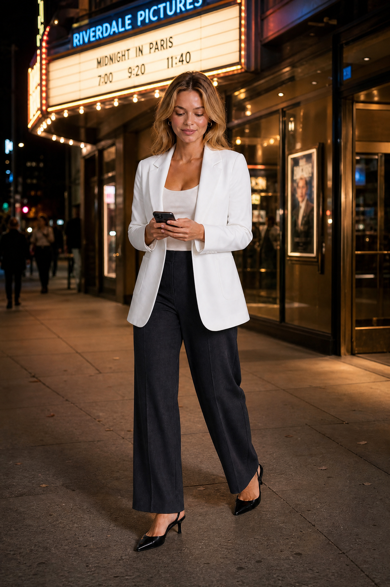 Blazer ajusté à col tailleur | Variante Blanc - Lifestyle | Lounelle Paris