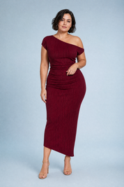 Robe longue asymétrique moulante | Porté sur une autre silhouette | Lounelle Paris