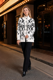 Gilet jacquard col montant | Variante Blanc - Lifestyle | Lounelle Paris