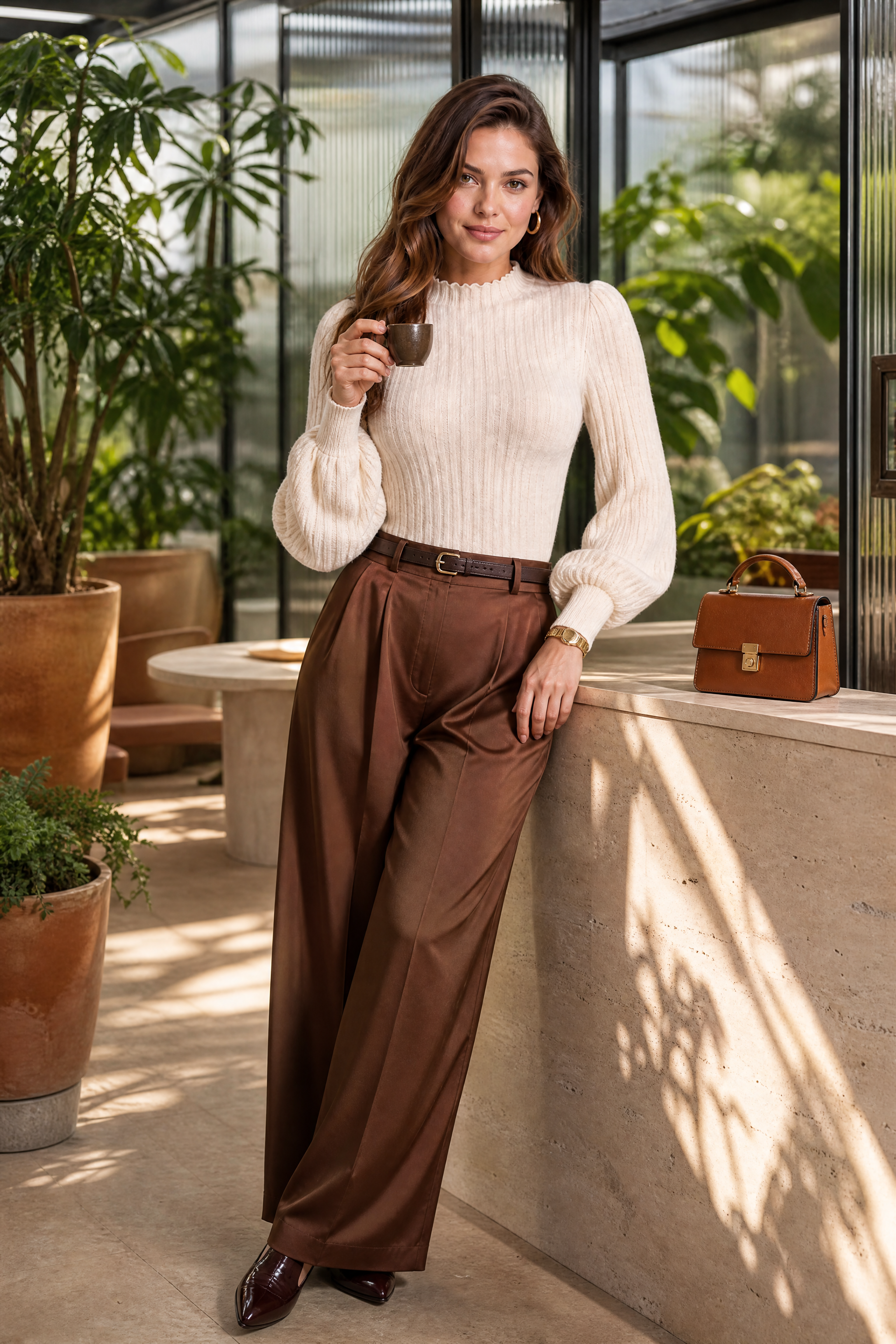 Body col volanté manches ballon | Photo lifestyle | Lounelle Paris