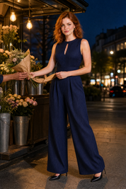 Combinaison rayée taille marquée | Variante Bleu - Lifestyle | Lounelle Paris