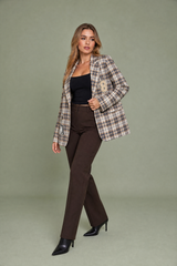 Blazer marrone a quadri