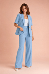 Completo pantalone azzurro maniche corte
