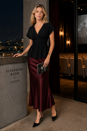 Blouse col V taille cintrée | Deuxième photo lifestyle | Lounelle Paris