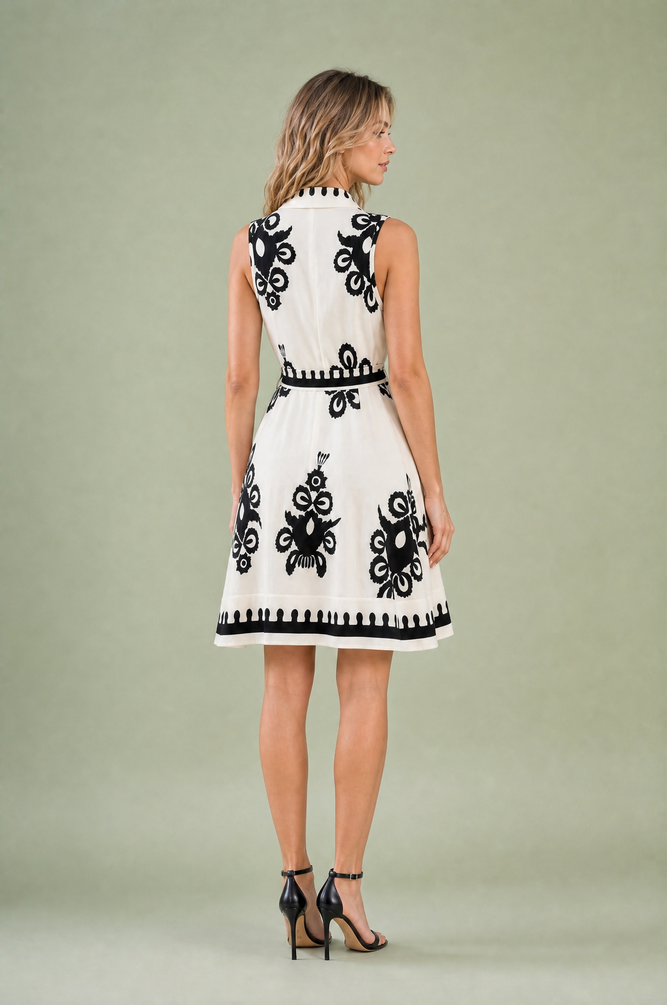 Robe col chemise ceinturée | Vue de dos | Lounelle Paris