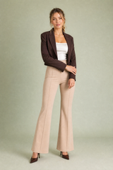 Pantalone a vita alta micro-svasato
