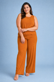 Ensemble fluide pantalon large | Porté sur une silhouette plus ronde | Lounelle Paris