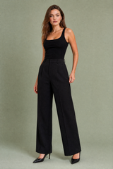 Pantalone sartoriale bianco a vita alta