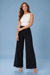 Pantaloni larghi fluidi a vita alta
