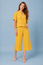Ensemble deux pièces ample col V | Variante Jaune | Lounelle Paris
