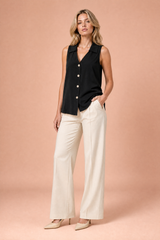Blusa senza maniche scollo a V