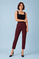 Pantaloni dritti vita alta 7/8