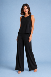 Ensemble fluide pantalon large | Variante Noir | Lounelle Paris