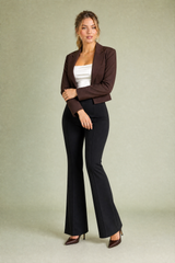 Pantalone a vita alta micro-svasato