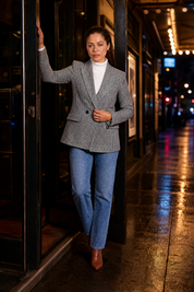 Blazer ajusté motif pied-de-poule | Variante Noir - Lifestyle | Lounelle Paris