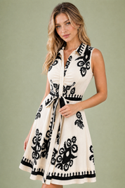 Robe col chemise ceinturée | Vue rapprochée | Lounelle Paris