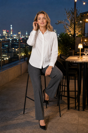 Chemise fluide manches longues | Variante Blanc - Lifestyle | Lounelle Paris