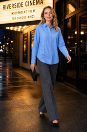 Chemise fluide manches longues | Variante Bleu - Lifestyle | Lounelle Paris