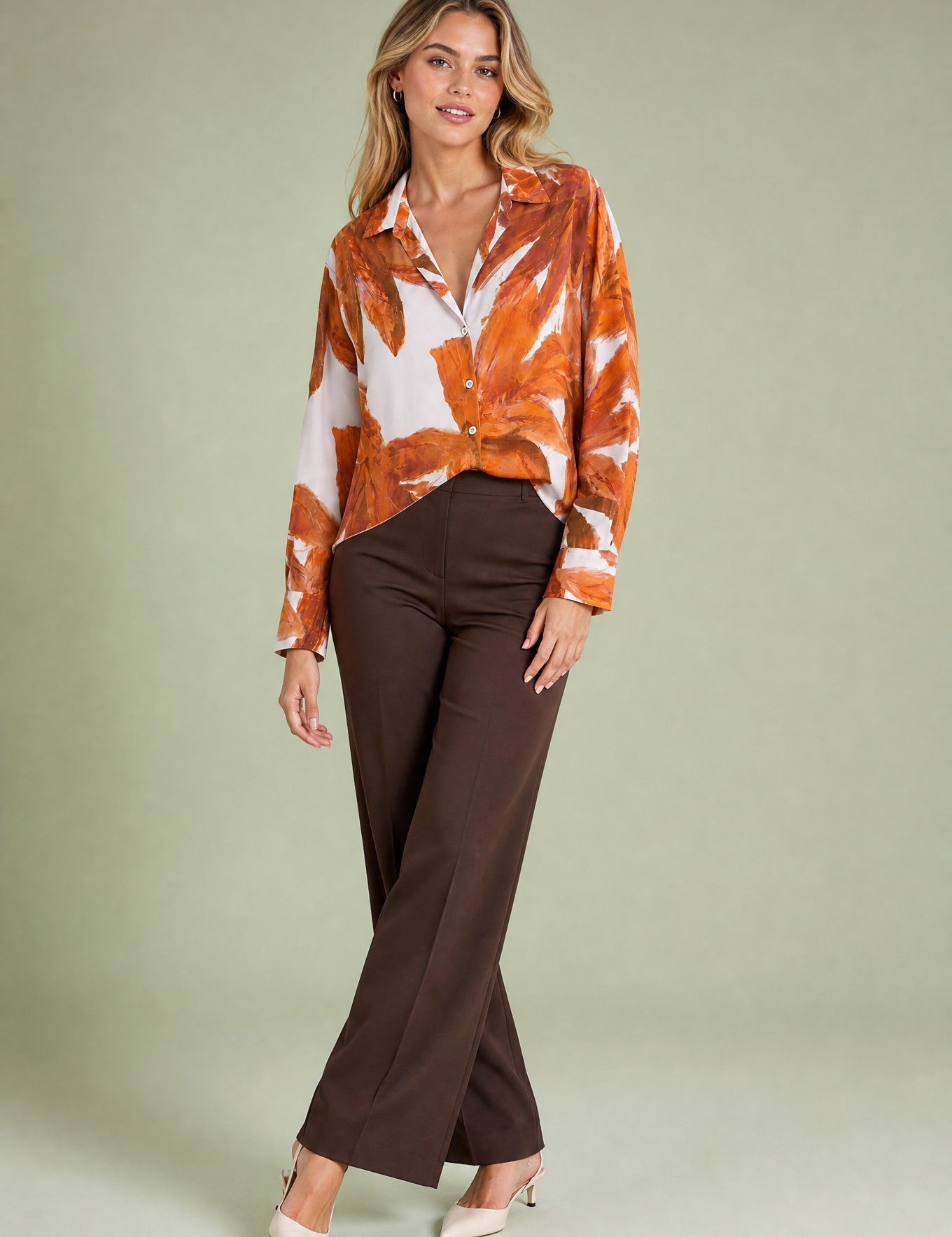 Chemise ample à imprimé floral | Vue de face | Lounelle Paris