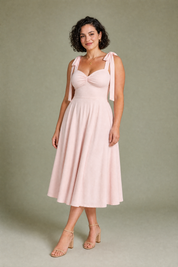 Robe à bretelles nouées dos nu | Porté sur une autre silhouette | Lounelle Paris