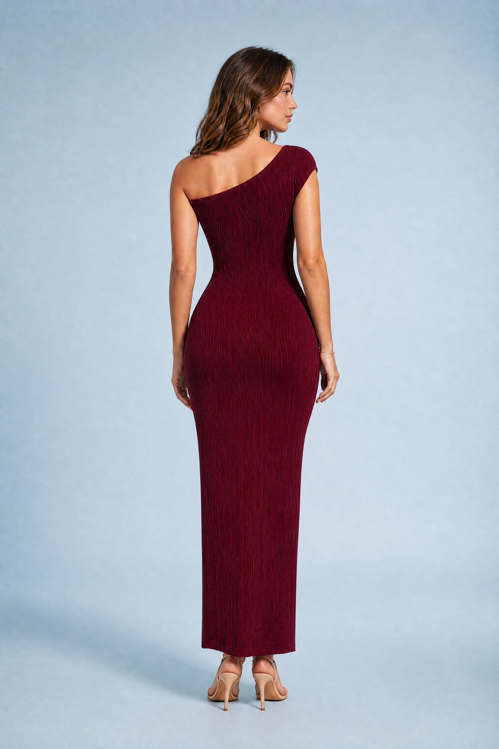 Robe longue asymétrique moulante | Vue de dos | Lounelle Paris
