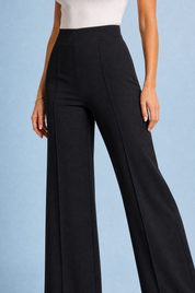 Pantalon large taille haute fluide | Vue rapprochée | Lounelle Paris