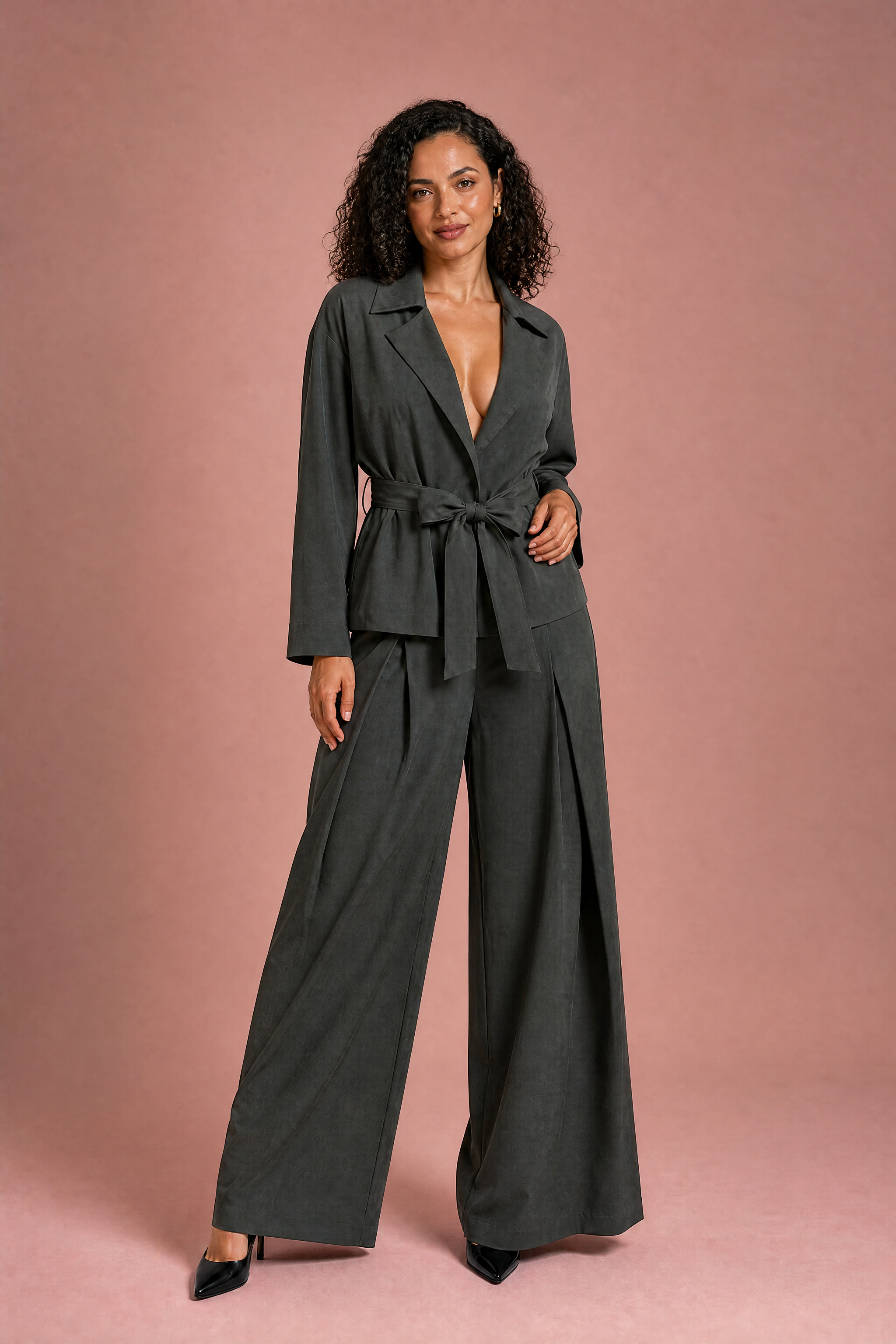 Ensemble trench pantalon ceinturé | Porté sur une autre silhouette | Lounelle Paris