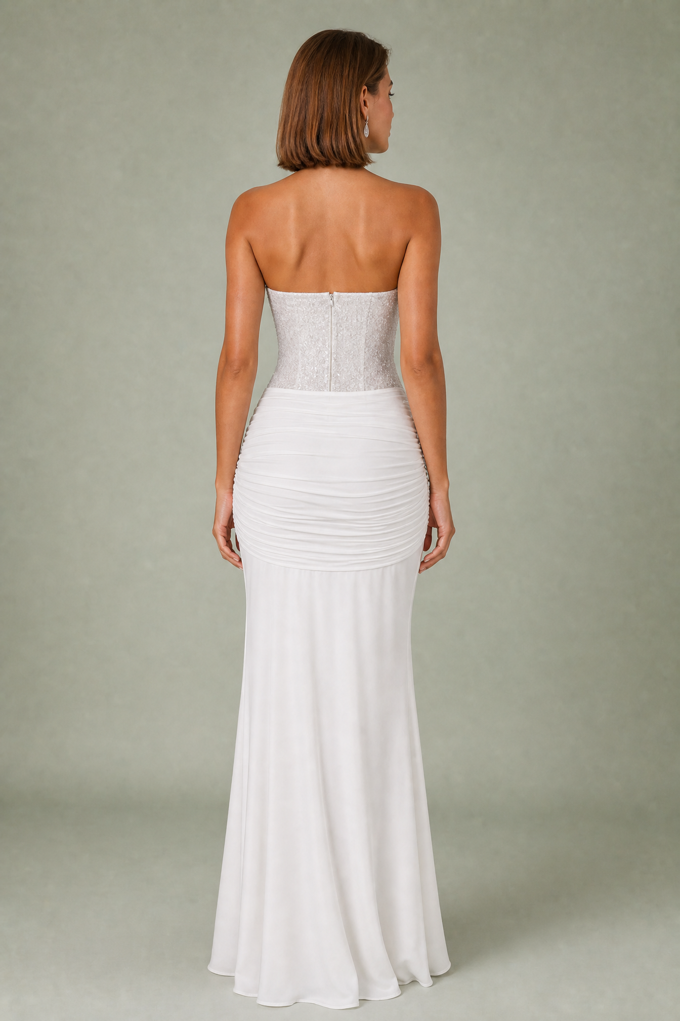 Robe longue bustier drapée | Vue de dos | Lounelle Paris