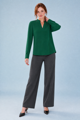 Blusa fluida con scollo a V