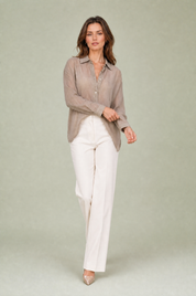 Chemise ample à lignes scintillantes | Vue en mouvement | Lounelle Paris