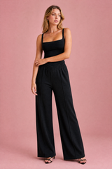 Pantalone largo con elastico a V