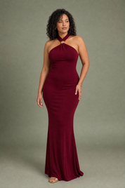 Robe longue ajustée col licou | Porté sur une autre silhouette | Lounelle Paris