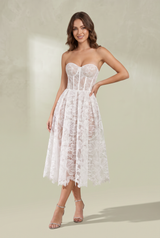 Abito bustier in pizzo