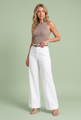 Pantaloni ampi a vita media con cintura