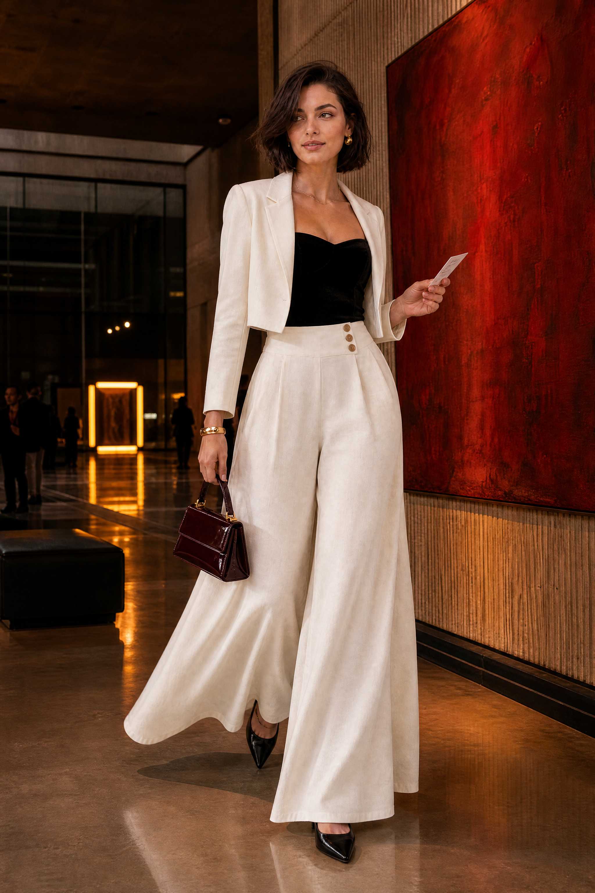 Pantalon palazzo fluide | Deuxième photo lifestyle | Lounelle Paris