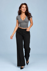 Crop top con scollo a V incrociato