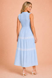 Robe longue rayée smockée | Vue de dos | Lounelle Paris