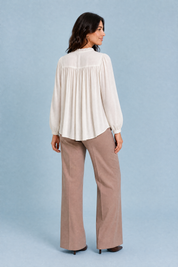 Blouse à col volanté et manches bouffantes | Vue de dos | Lounelle Paris