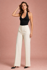 Top nero colletto halter schiena nuda