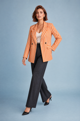 Blazer arancione rigato ampio
