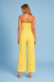 Combinaison jaune bandeau transparente | Vue de dos | Lounelle Paris