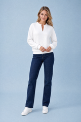 Sweat texturé scollo a V