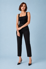 Pantaloni dritti vita alta 7/8