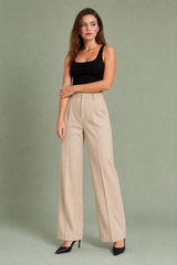 Pantalone sartoriale bianco a vita alta