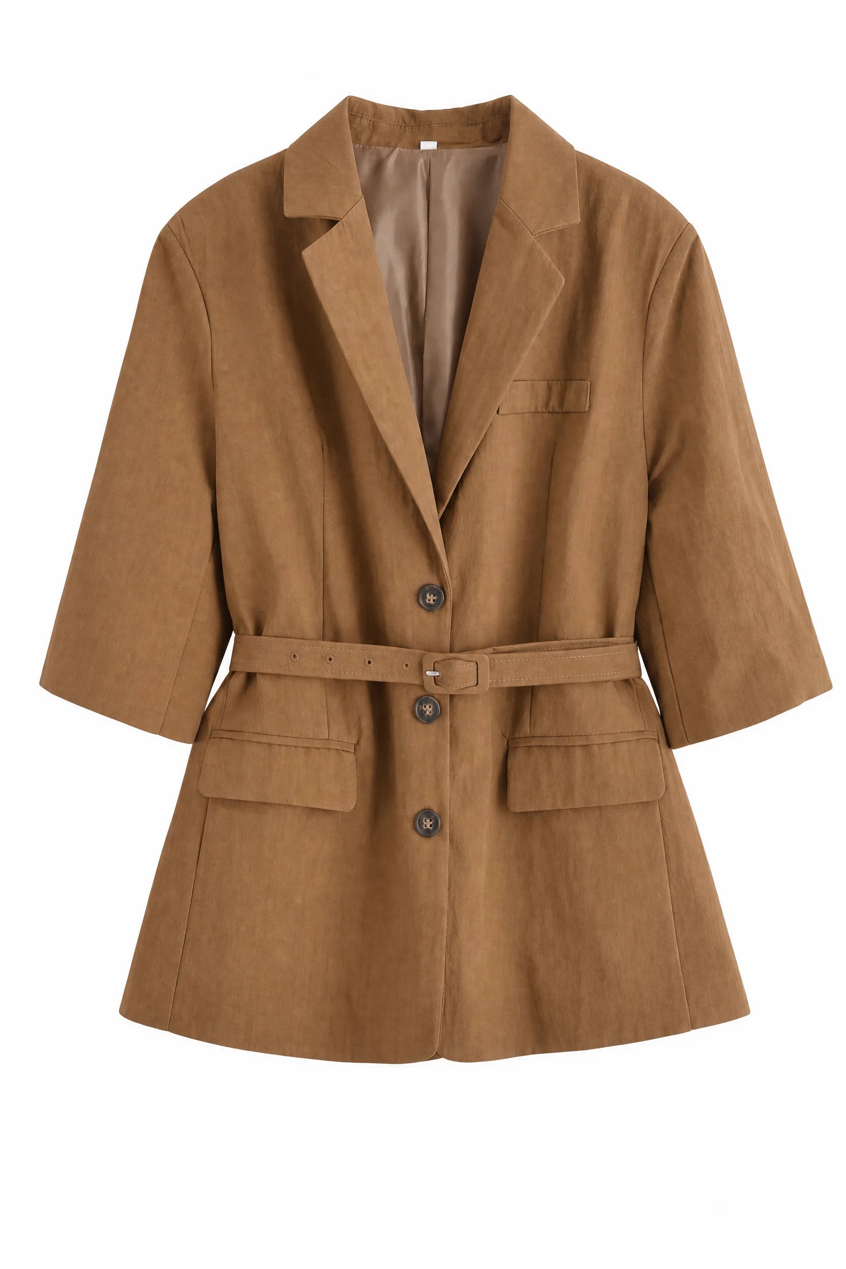 Blazer brun ample ceinturé | Lounelle Paris