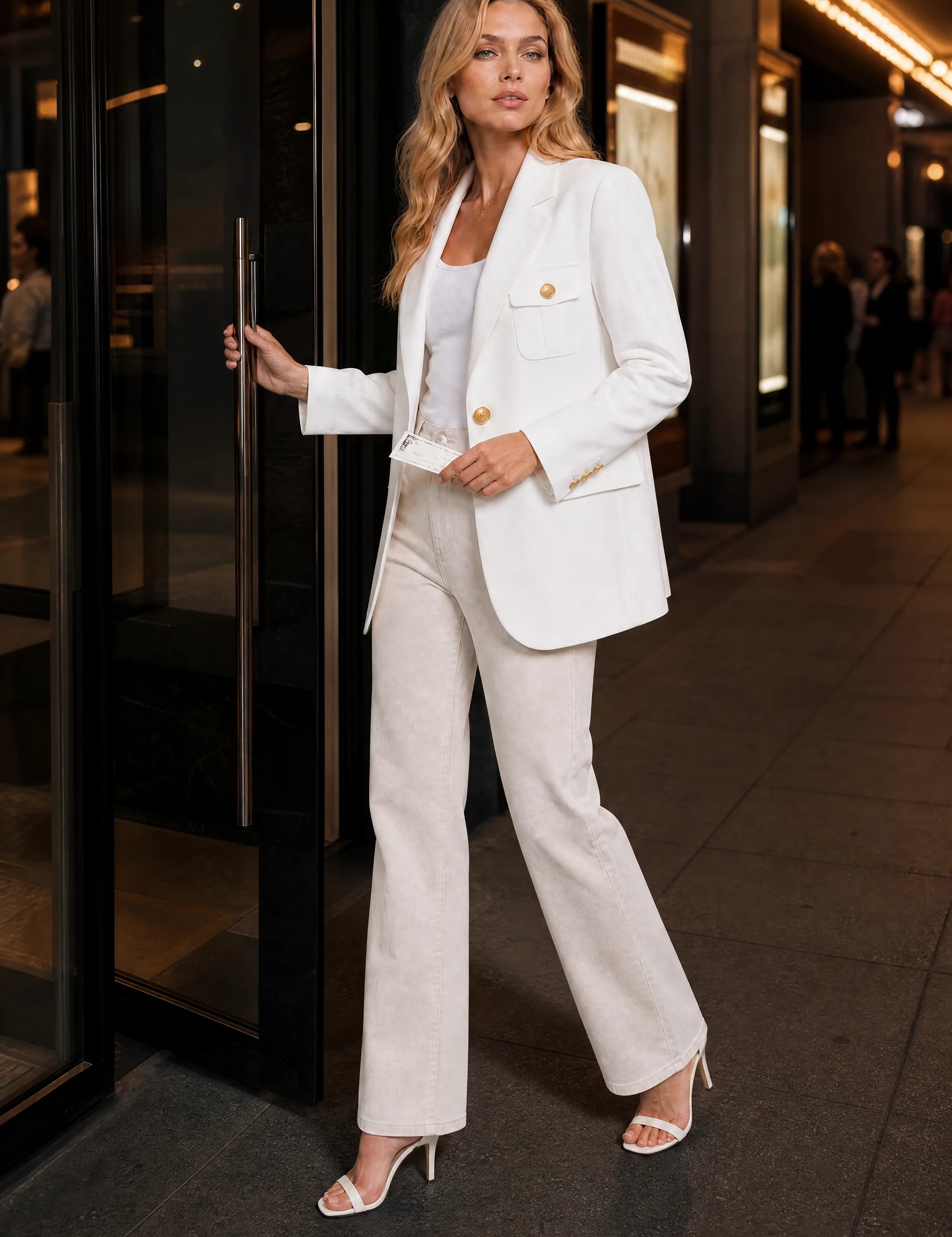 Blazer oversize double boutonné | Variante Blanc - Lifestyle | Lounelle Paris