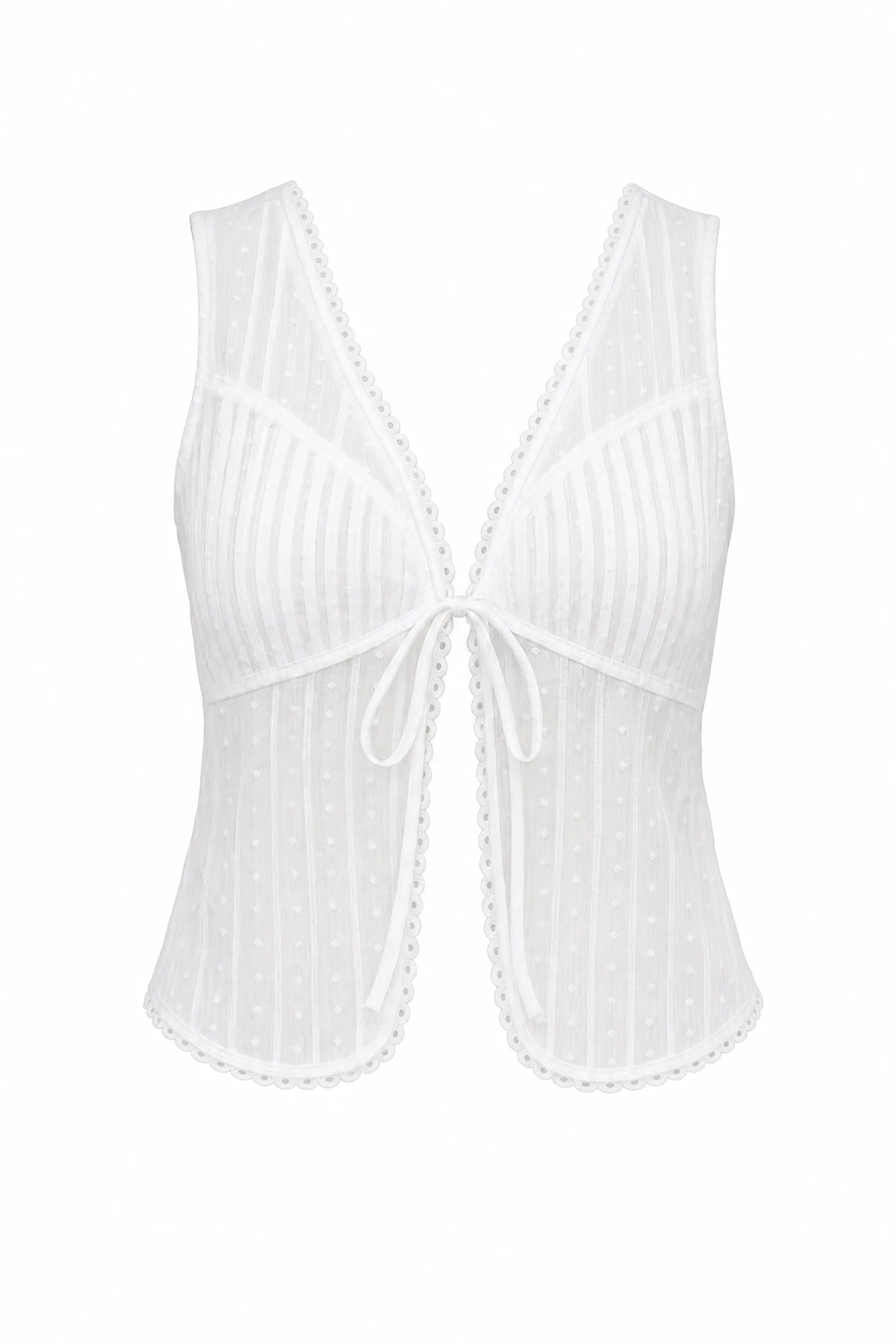Blouse blanche col V dentelle | Lounelle Paris