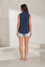 Blouse sansmanches col en V | Lounelle Paris