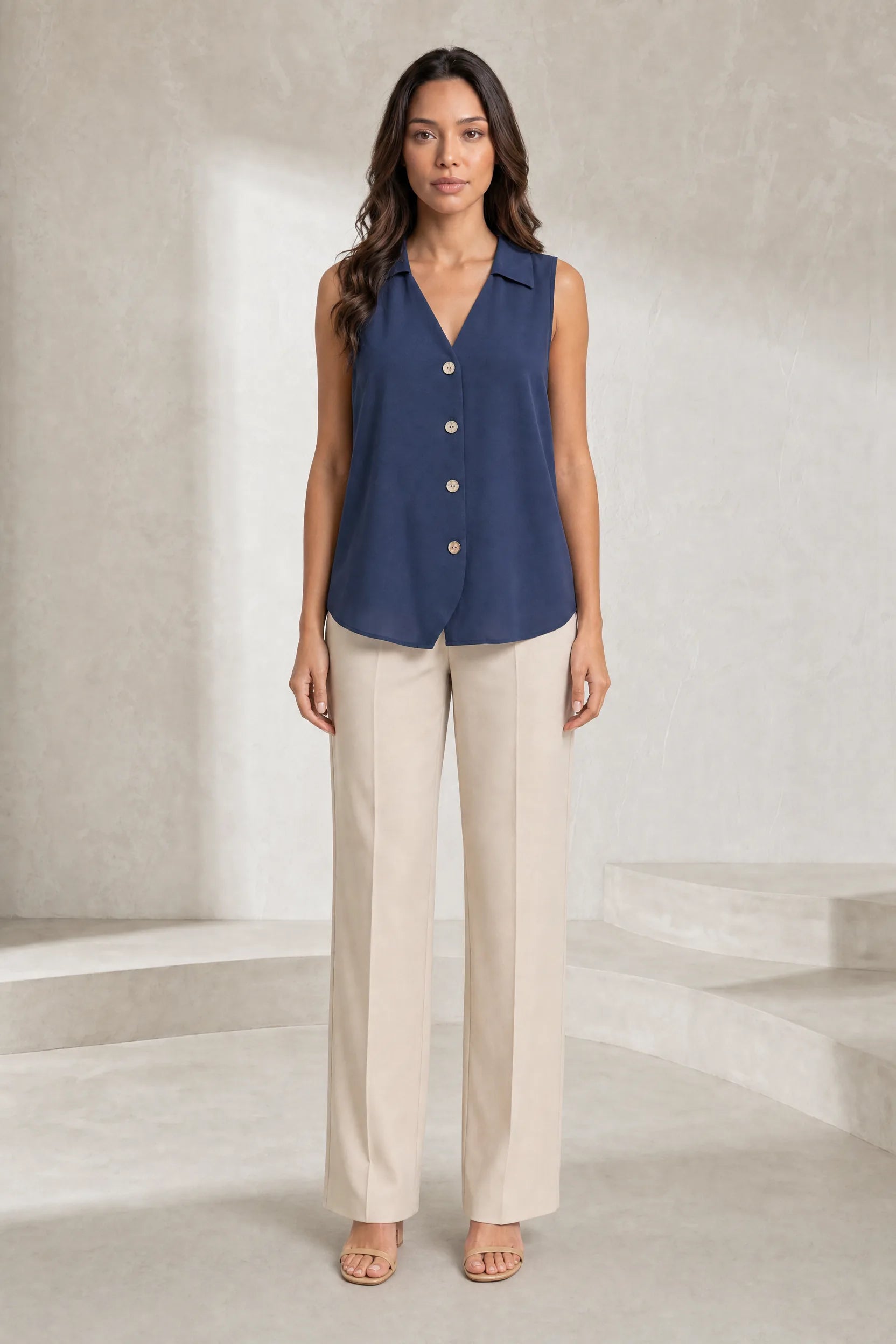 Blouse sansmanches col en V | Lounelle Paris