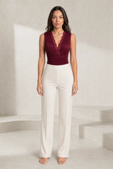 Body in pizzo scollo a V